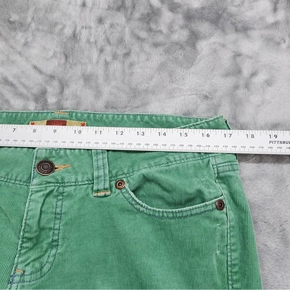 Vintage Y2K Old Navy Pants Womens 10 Green Corduroy Low Waist Flare Leg Preppy - Picture 11 of 14